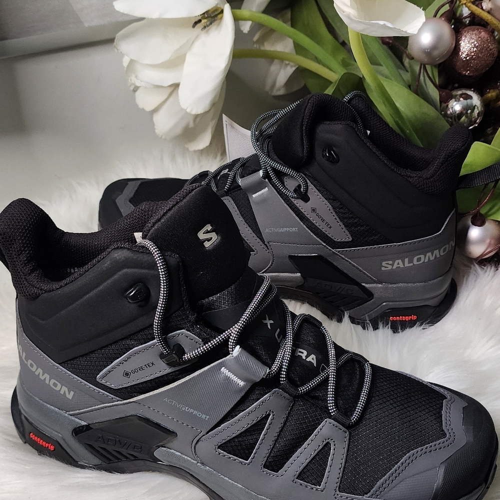 Salomon X Ultra 4 Mid GTX Hiking Boots Shoes Black Gray 413834 Men's New - Picture 3 of 5